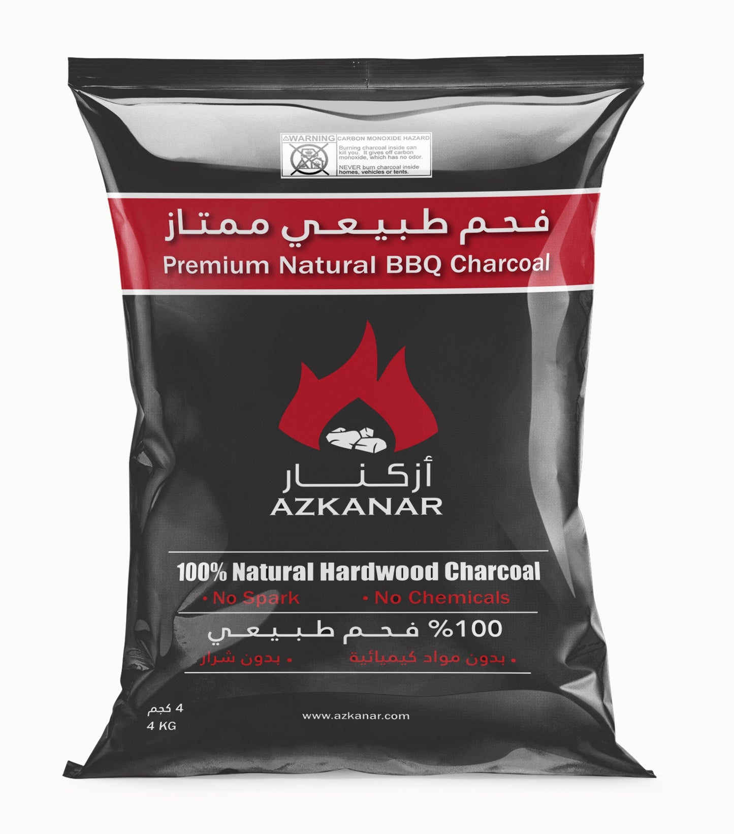 Azkanar BBQ/Grill hardwood Charcoal - 4 KG